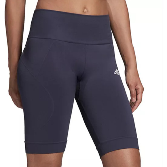 Adidas Plus Size 10-in. Seamless Bike Shorts Blue Med  NWT - Picture 1 of 4